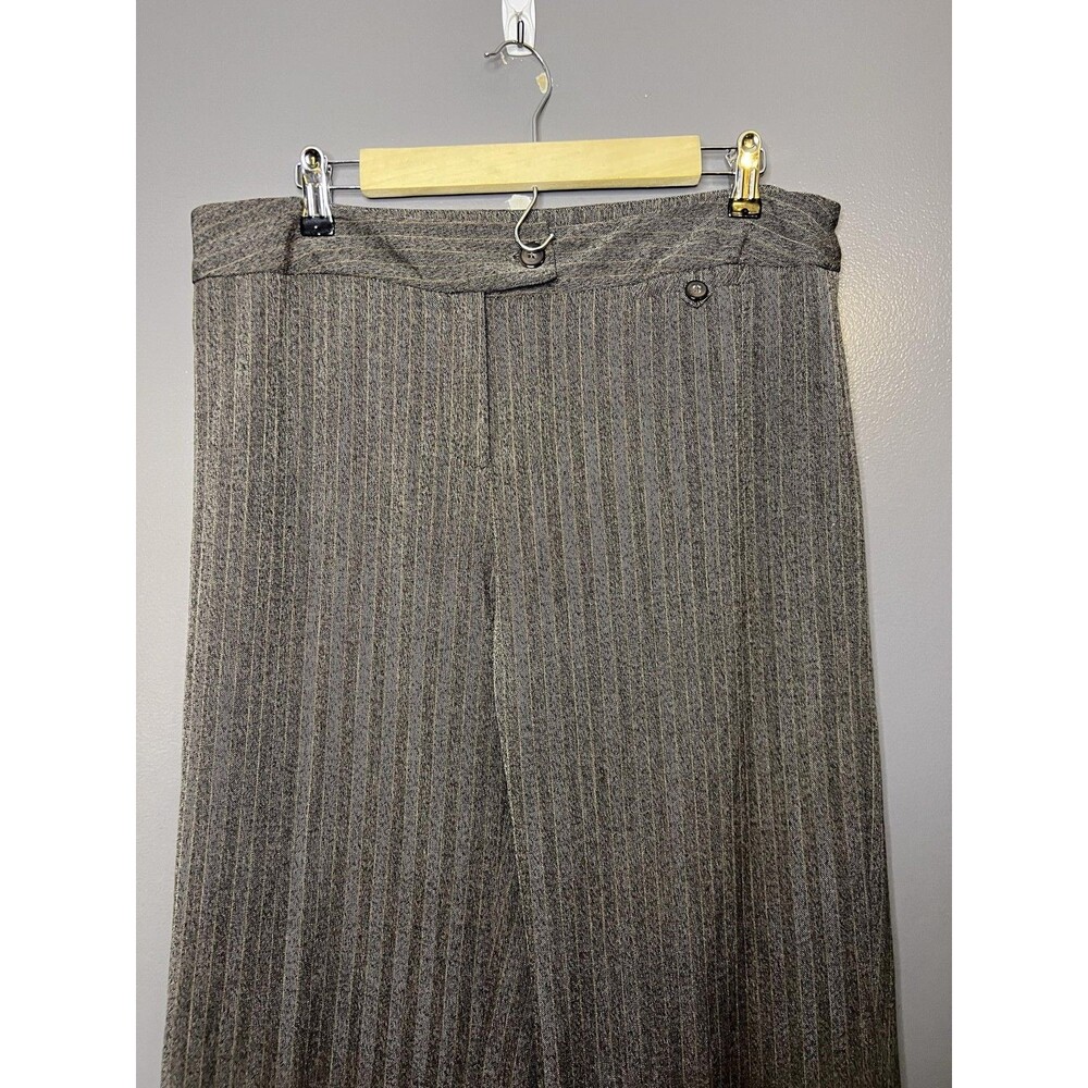 Alfani Pants Womens 10 Gray Ponte Herringbone Straight Leg Pull On Dress Work